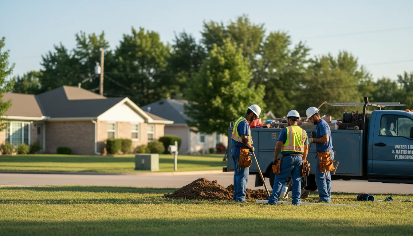 Residential water line and bathroom plumbing service in Easton, TX
